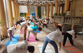 4th   International Day of Yoga Celebration in Museum Rietberg in Zurich on June 21, 2018