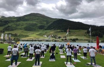 4th   International Day of Yoga Celebration at Davos on June 24, 2018