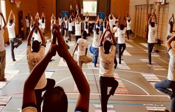 Yoga celebrations at Saas Fee on June 5th 2019