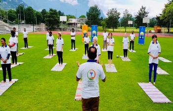 Yoga in the laps of Alps in Liechtenstein on June 20th 2019