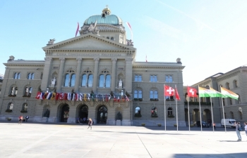 State Visit of Hon'ble President of India to Switzerland, September 11-15, 2019 : Photographs of Hon'ble President's Address to the Federal Council at the House of Parliament, Berne on September 13, 2019