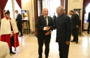 State Visit of Hon'ble President of India to Switzerland, September 11-15, 2019 : Photographs of India-Switzerland Business Round Table at Hotel Bellevue Palace, Berne on September 13, 2019