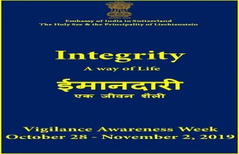 Integrity Pledge at Embassy of India in Berne on Oct 28