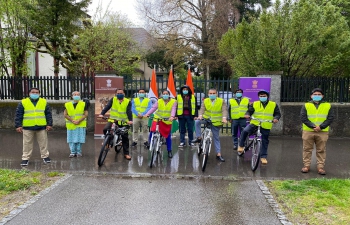 Team India in Switzerland & Liechtenstein organized a symbolic Cycle March to express solidarity and to pay tribute to corona victims against the second wave of Covid-19