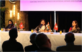 Minister of State for External Affairs and Culture Smt.Meenakashi Lekhi addressed the Annual General Meeting of Swiss-Indian Chamber of Commerce in Zurich on September 30, 2021